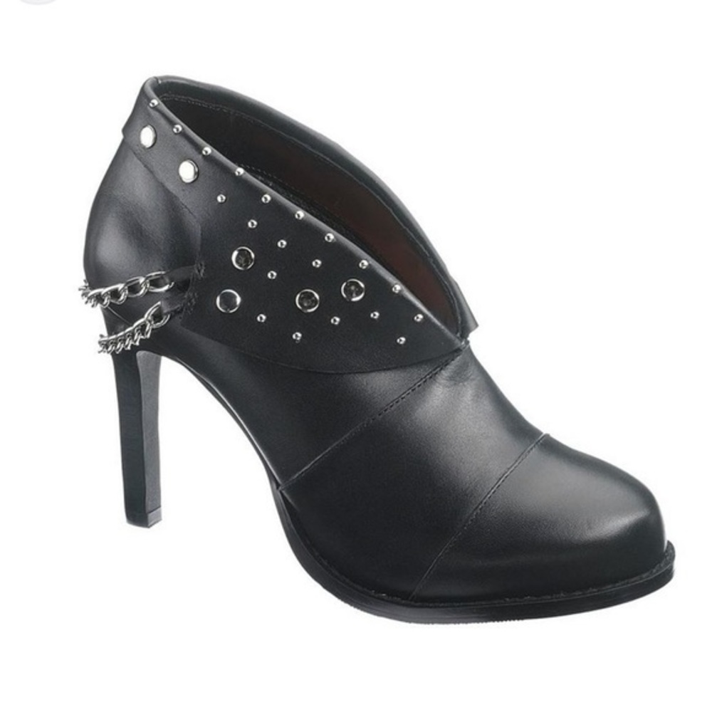Harley-Davidson Black Ankle Boots with Silver Accents